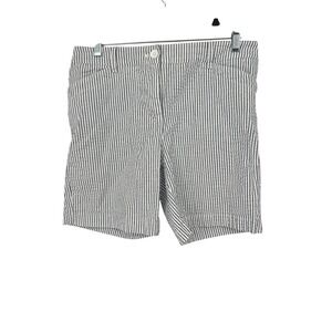 Talbots Shorts Womens 4 Blue Seersucker Striped Cotton Blend Preppy Nautical 6"